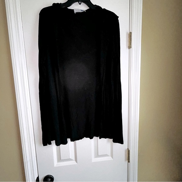 Black Open Front Lightweight Cardigan with hood size large - Picture 4 of 4